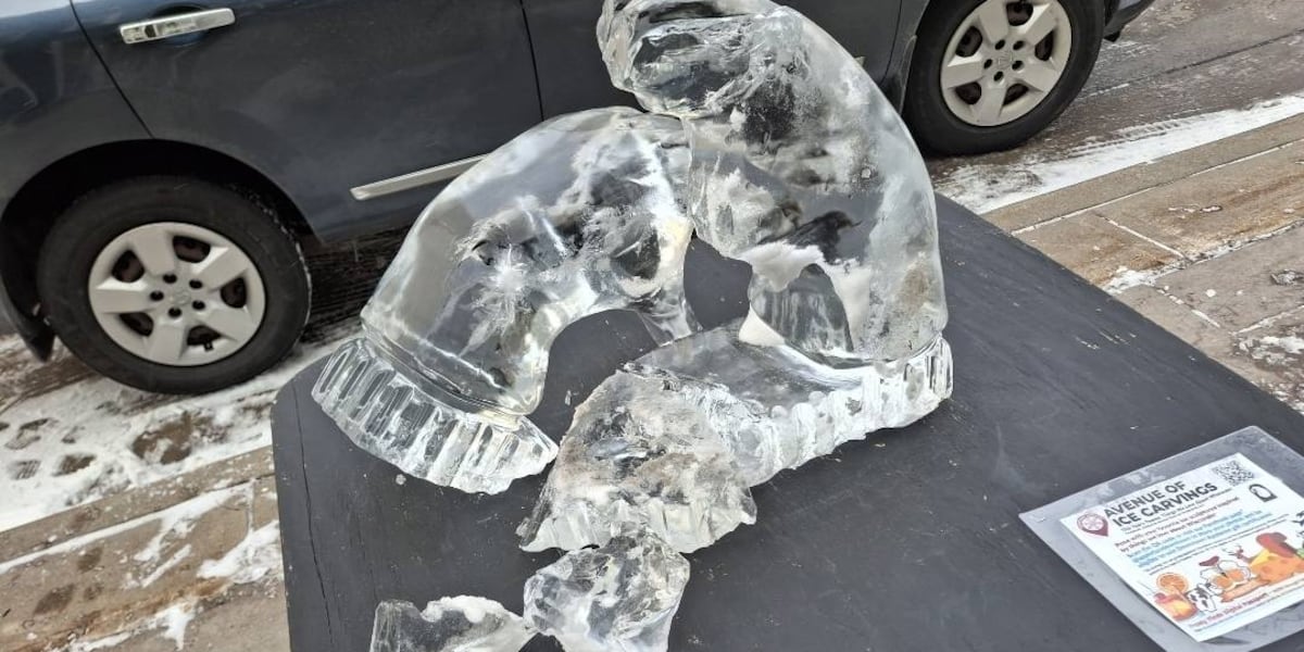 Appleton's College Avenue showcases ice sculptures with Wisconsin flair
