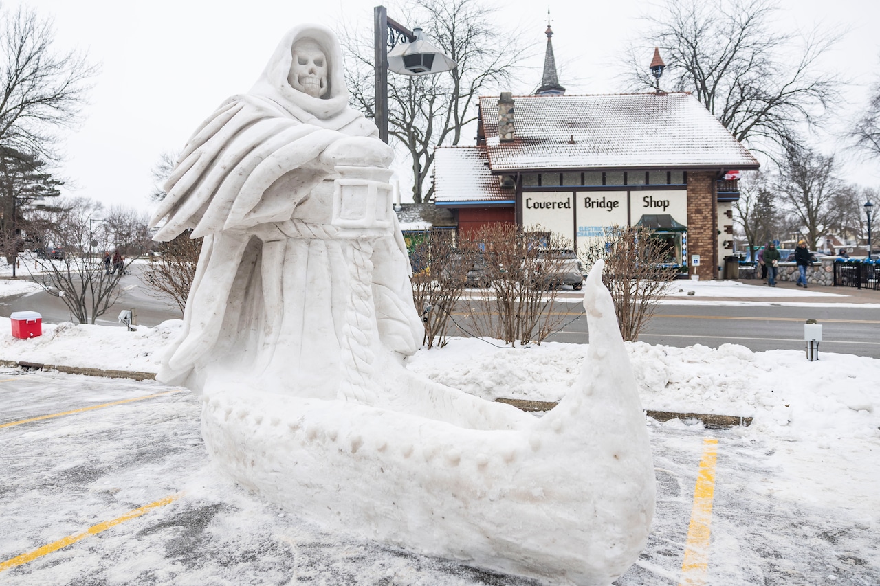 Final snow sculptures are on display at Zehnder's Snowfest 2026
