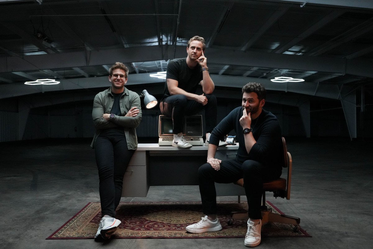 a picture of Linq co-founders Patrick Sullivan (CTO), Elliott Potter (CEO), and Jared Mattsson (President).