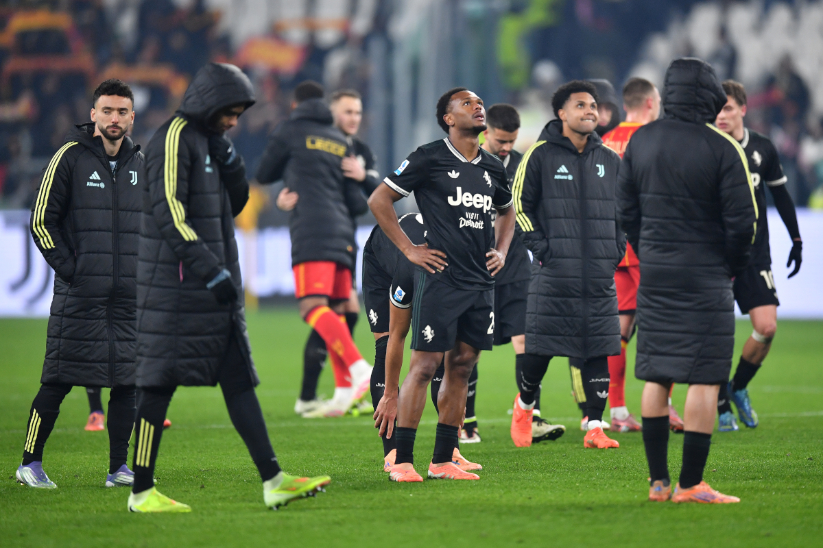 TURIN, ITALY - JANUARY 03: Lois Openda of Juventus looks dejected following the Serie A match between Juventus FC and US Lecce at on January 03, 2026 in Turin, Italy. (Photo by Valerio Pennicino/Getty Images)