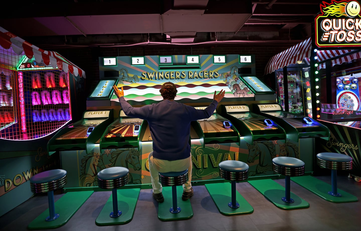 The "Carnival" arcade at Swingers.