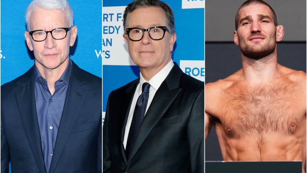 Anderson Cooper, Stephen Colbert, Sean Strickland Strain Paramount