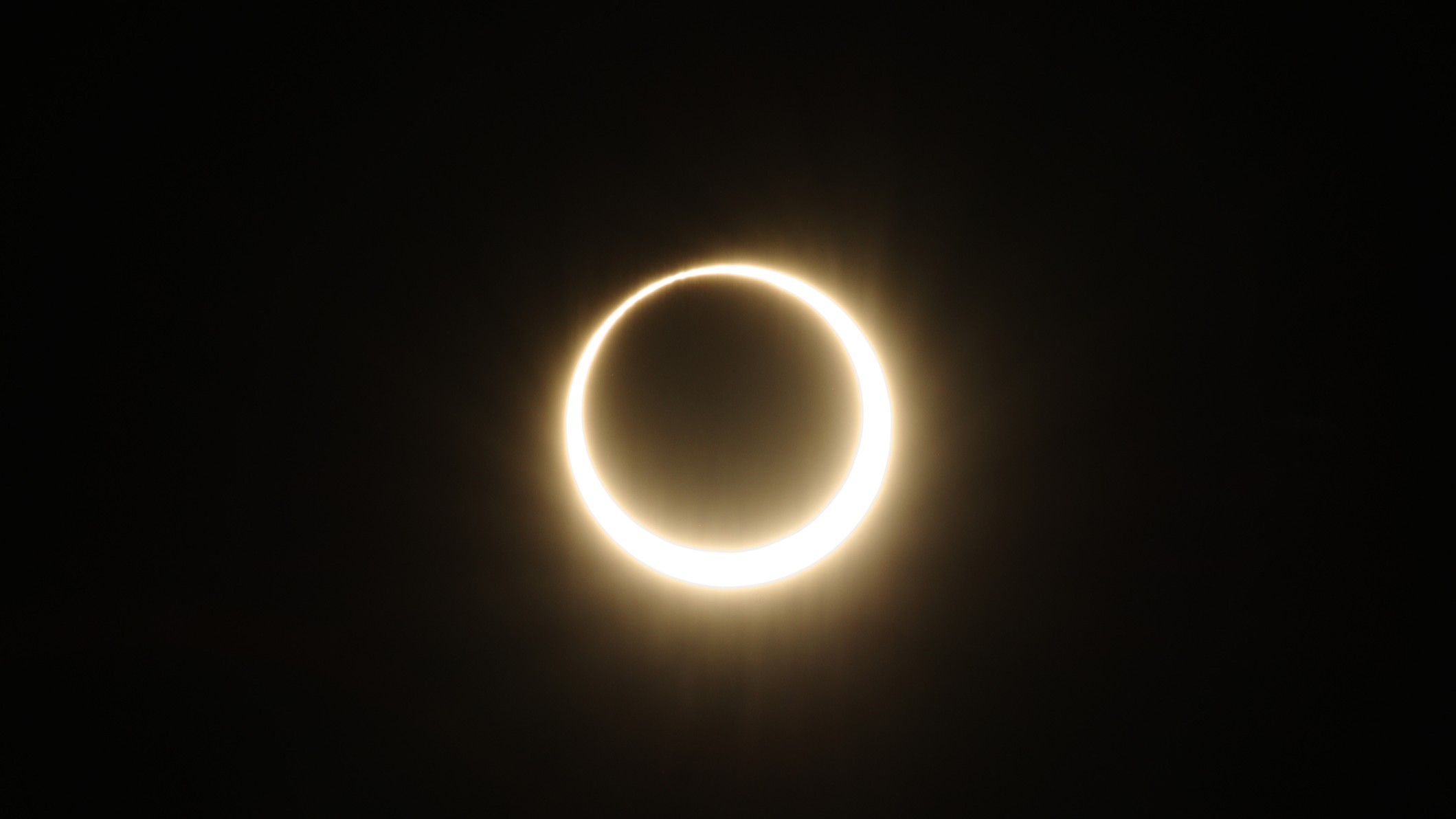 'Ring of fire' phase of an annular eclipse of the sun, as seen from Klamath County, Oregon, on October 14, 2023.