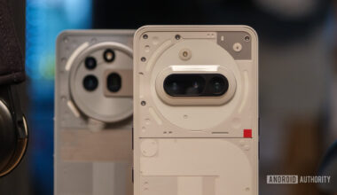 Nothing Phone 3a cameras close up in front of 3a Pro