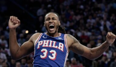 Sixers forward Jabari Walker is averaging 3.7 points and 3.1 rebounds in 12.1 minutes across 45 games.