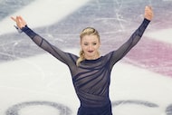 Amber Glenn of the United States competes during the women's figure skating free program on...
