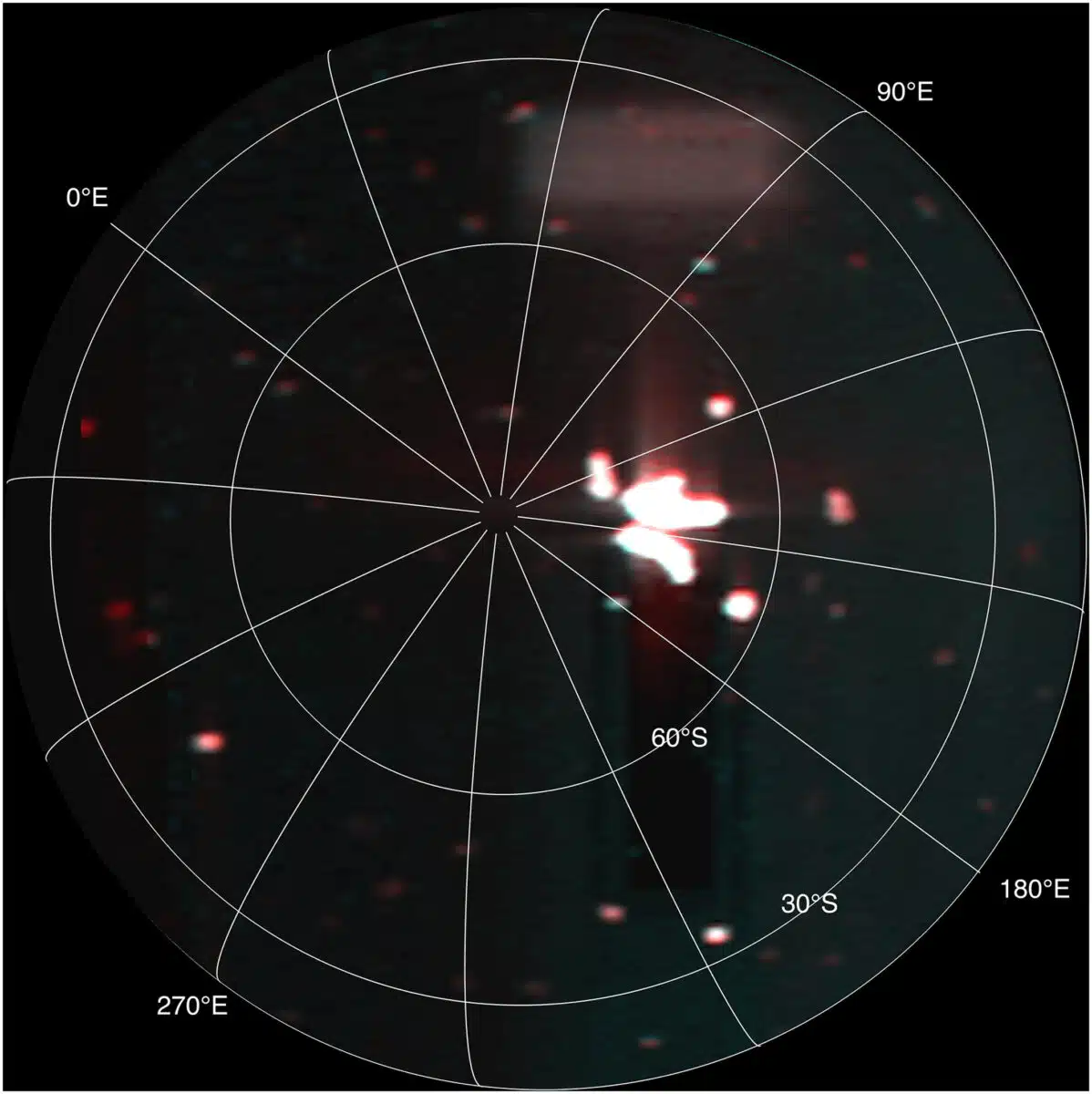 Polar Map Of Io, Showing Volcanic Activity Captured By Juno.
