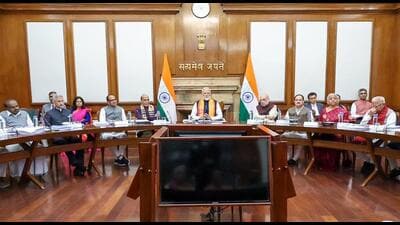 Prime Minister Narendra Modi chairing the Cabinet meeting. (ANI)