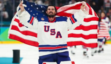 Connor Hellebuyck was one of the heroes for Team USA on Sunday.