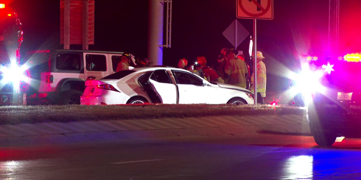 One person hospitalized after crash in Northwest Omaha