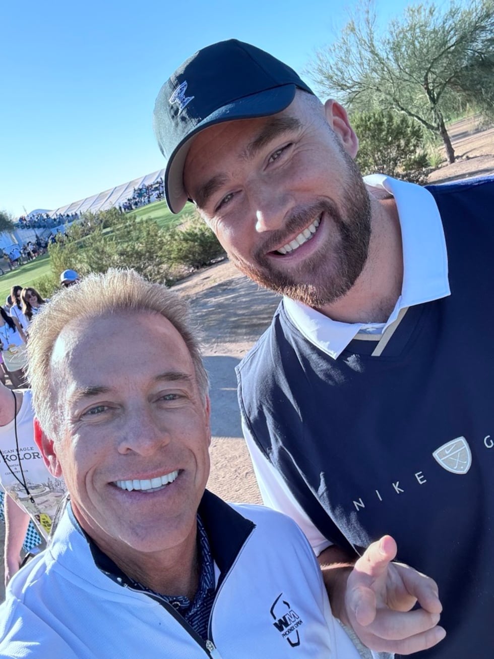 Travis Kelce also stopped to say hello and take a photo with Good Morning Arizona's Scott...