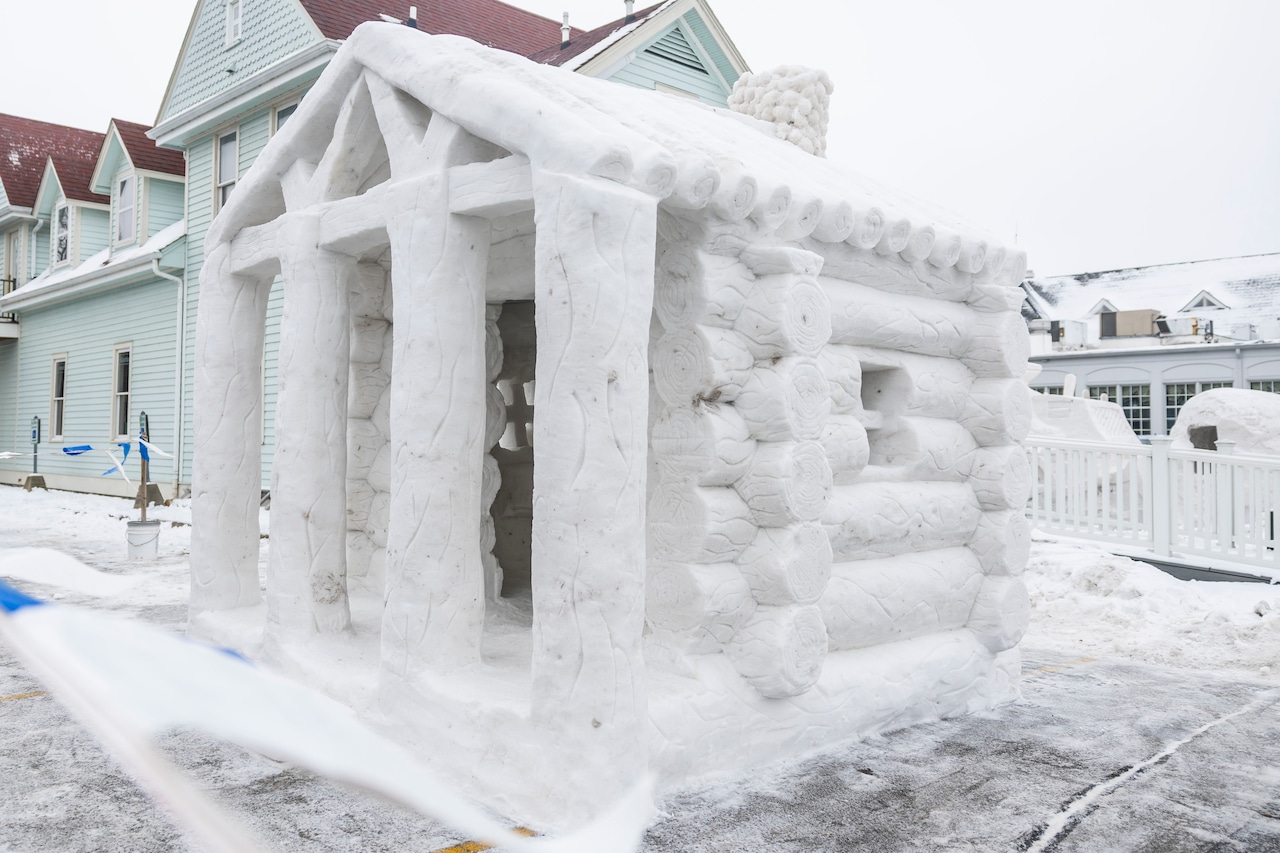 Final snow sculptures are on display at Zehnder's Snowfest 2026