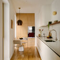 © Clement Vayssieres Rather Two Apartment / OMAMBO - Interior Photography, Kitchen, Countertop, Wood, Lighting, Chair