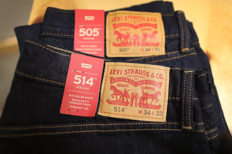 Levi's Jeans on sale at a store.