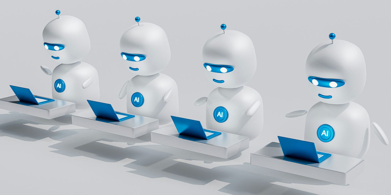 Reddit is being spammed by AI bots, and it's all Reddit's fault | Conceptual image of a row of AI–powered robots