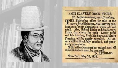 Image of D. Ruggles and an advertisement for his bookstore