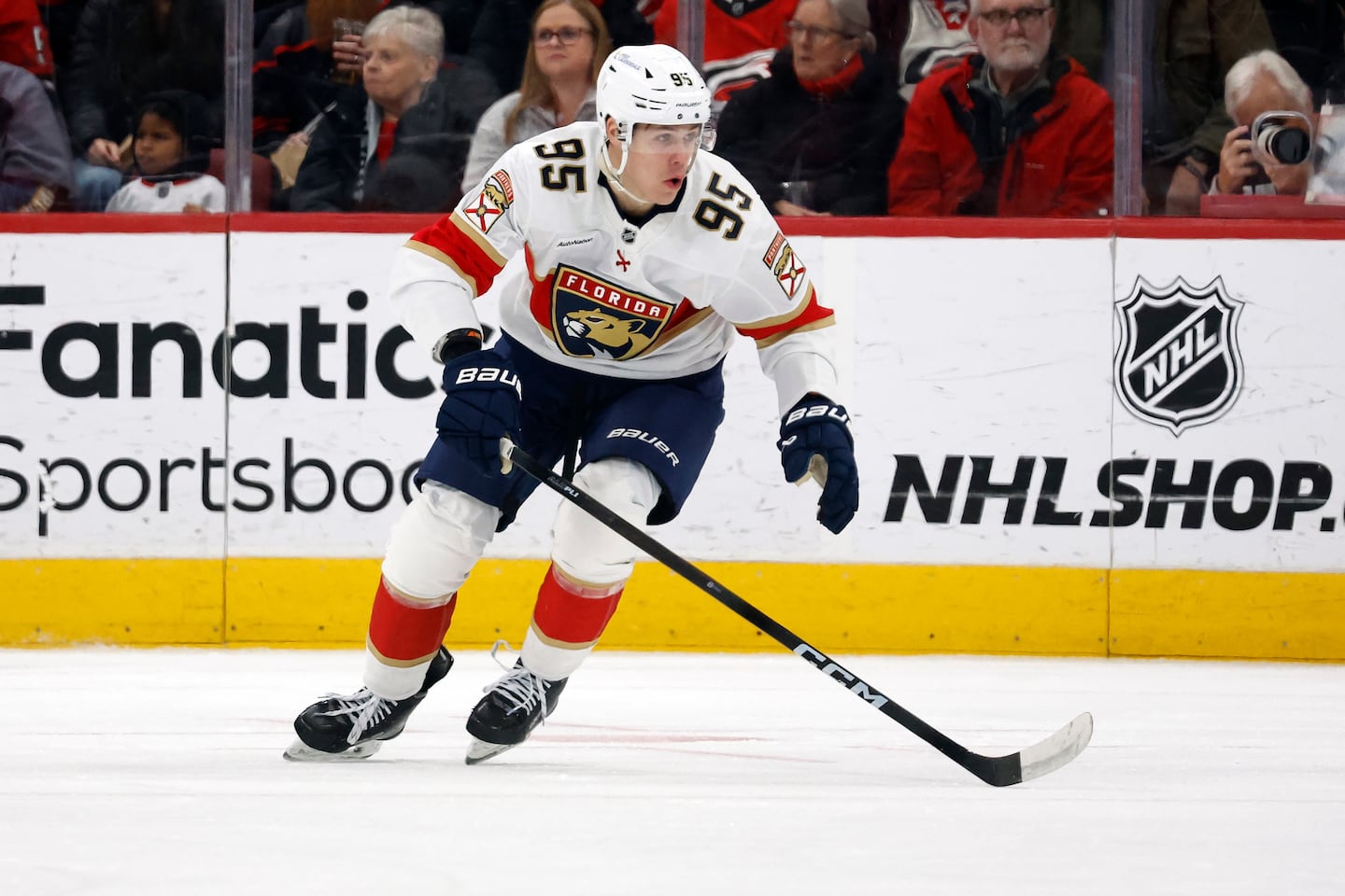 Sandis Vilmanis of the Panthers has played only 14 games in the NHL.