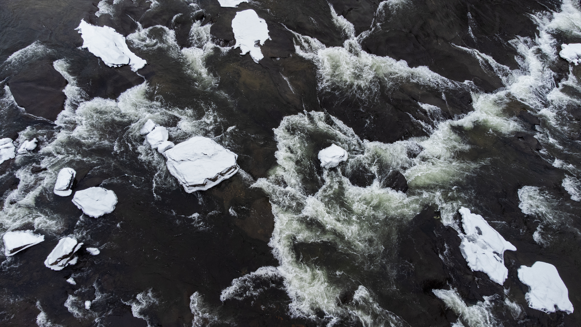 Water flows in the Lackwanna River at the Old Forge...