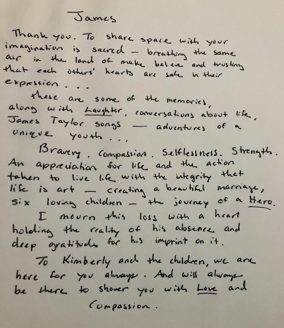 Katie Holmes shares handwritten tribute to James Van Der Beek