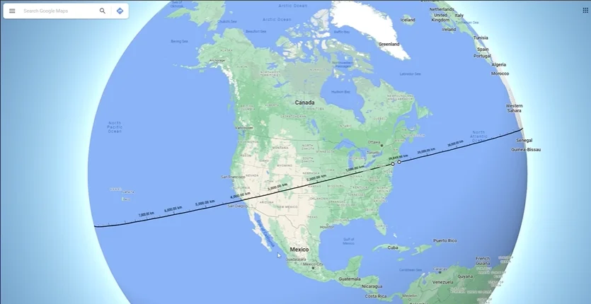 Simulation showing what it would look like to go around Earth at the speed of light is absolutely wild