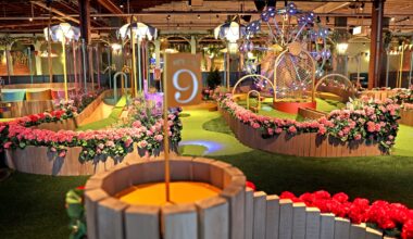 One of the mini-golf courses at Swingers in Back Bay.