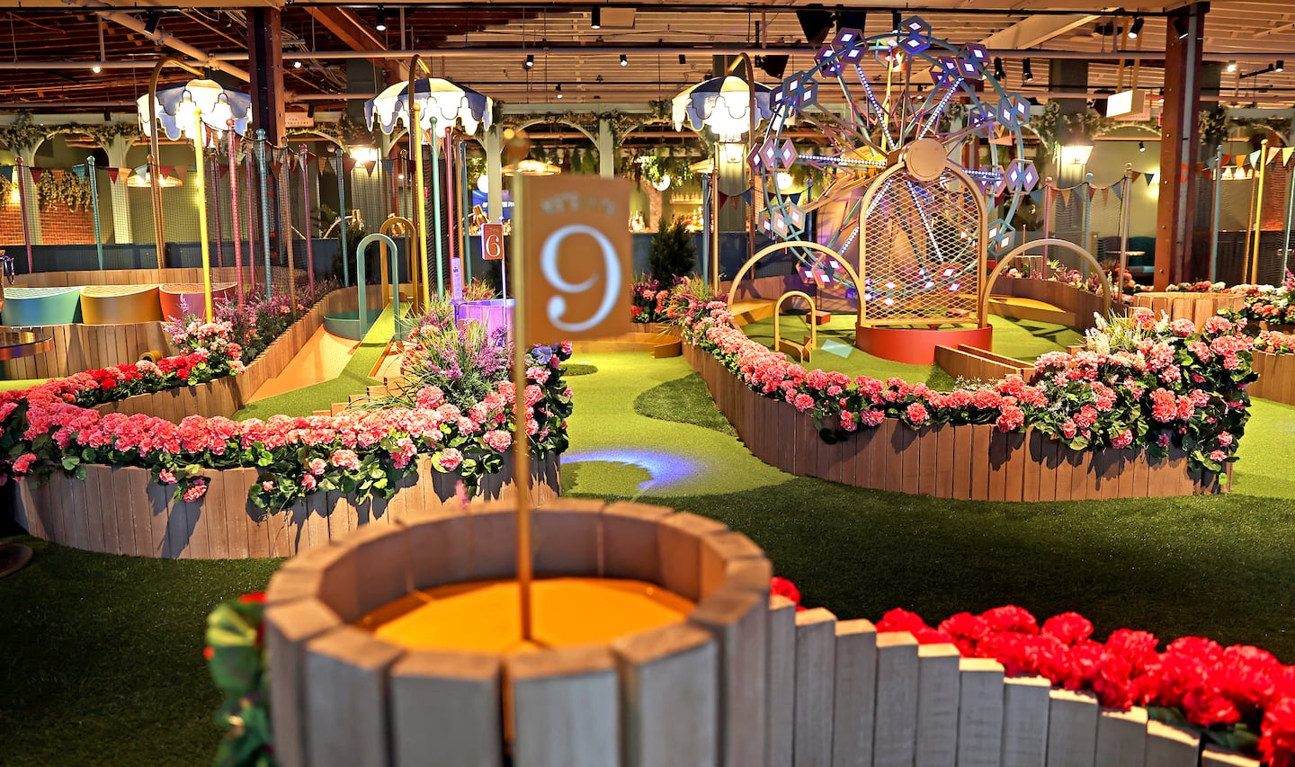 One of the mini-golf courses at Swingers in Back Bay.