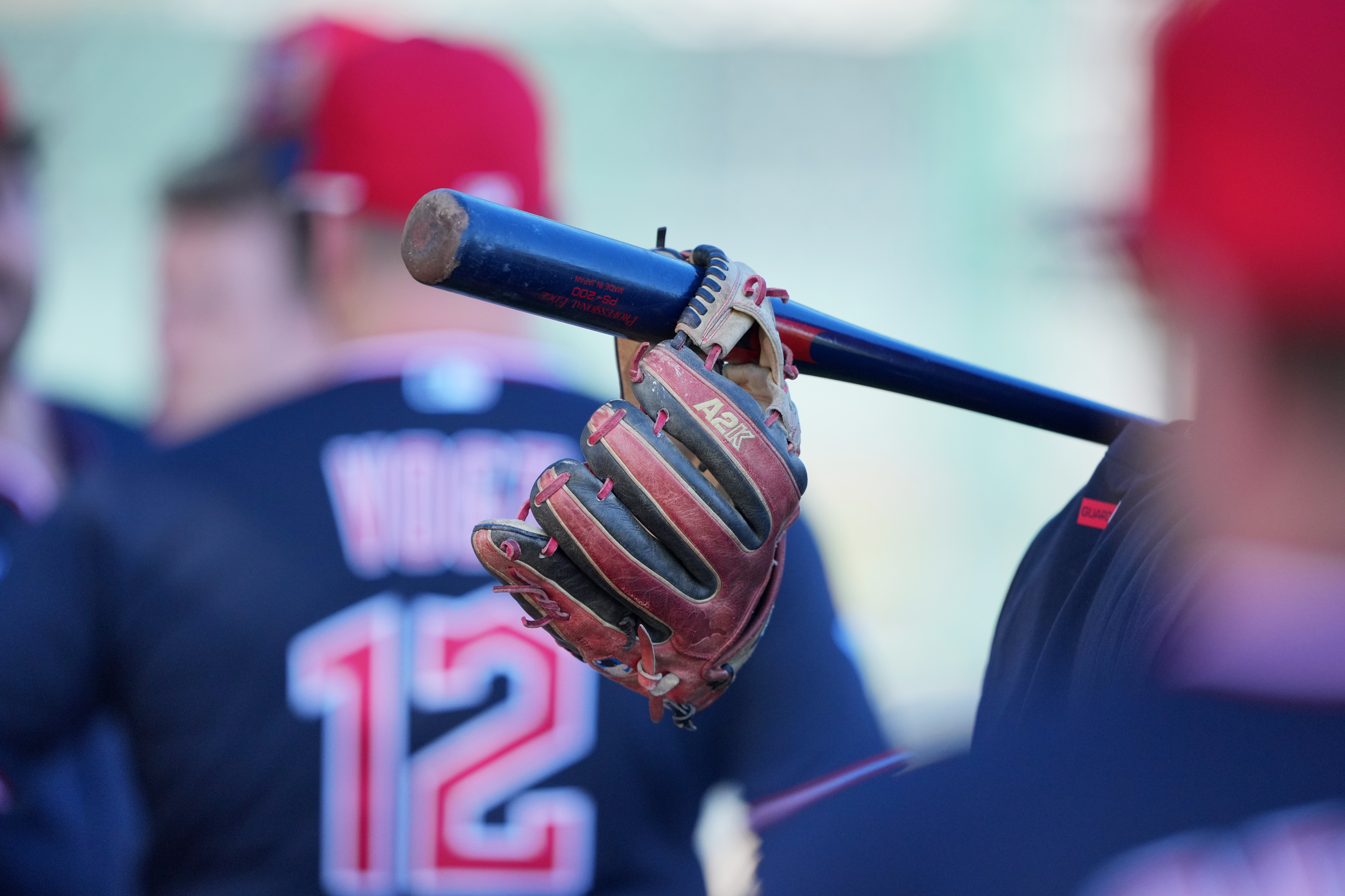 Cleveland Guardians watch work outs during spring training baseball in...
