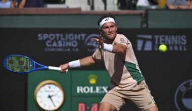 Casper Ruud in action ahead of the French Open.