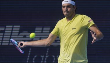 Taylor Fritz in action ahead of the US Open.