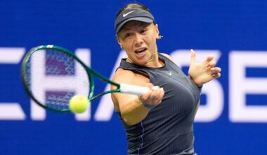 Amanda Anisimova in action ahead of WTA Dubai.