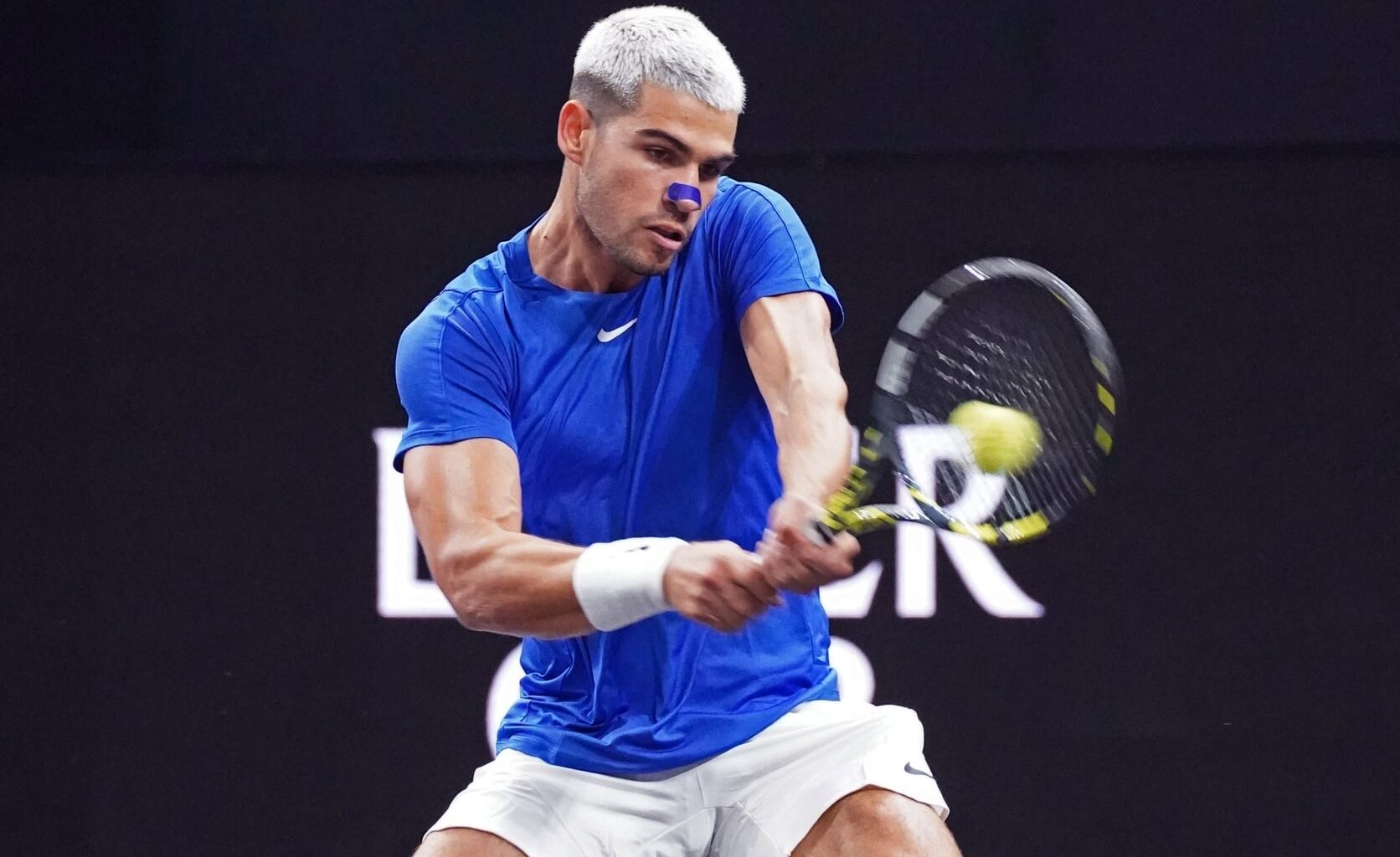 Carlos Alcaraz in action ahead of the ATP Finals.