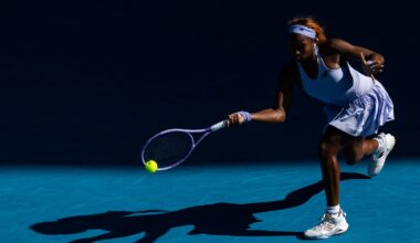 Coco Gauff in action at the Australian Open.