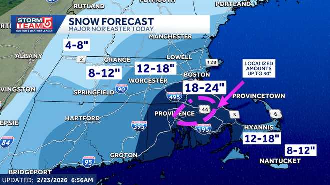 Snowfall forecast map