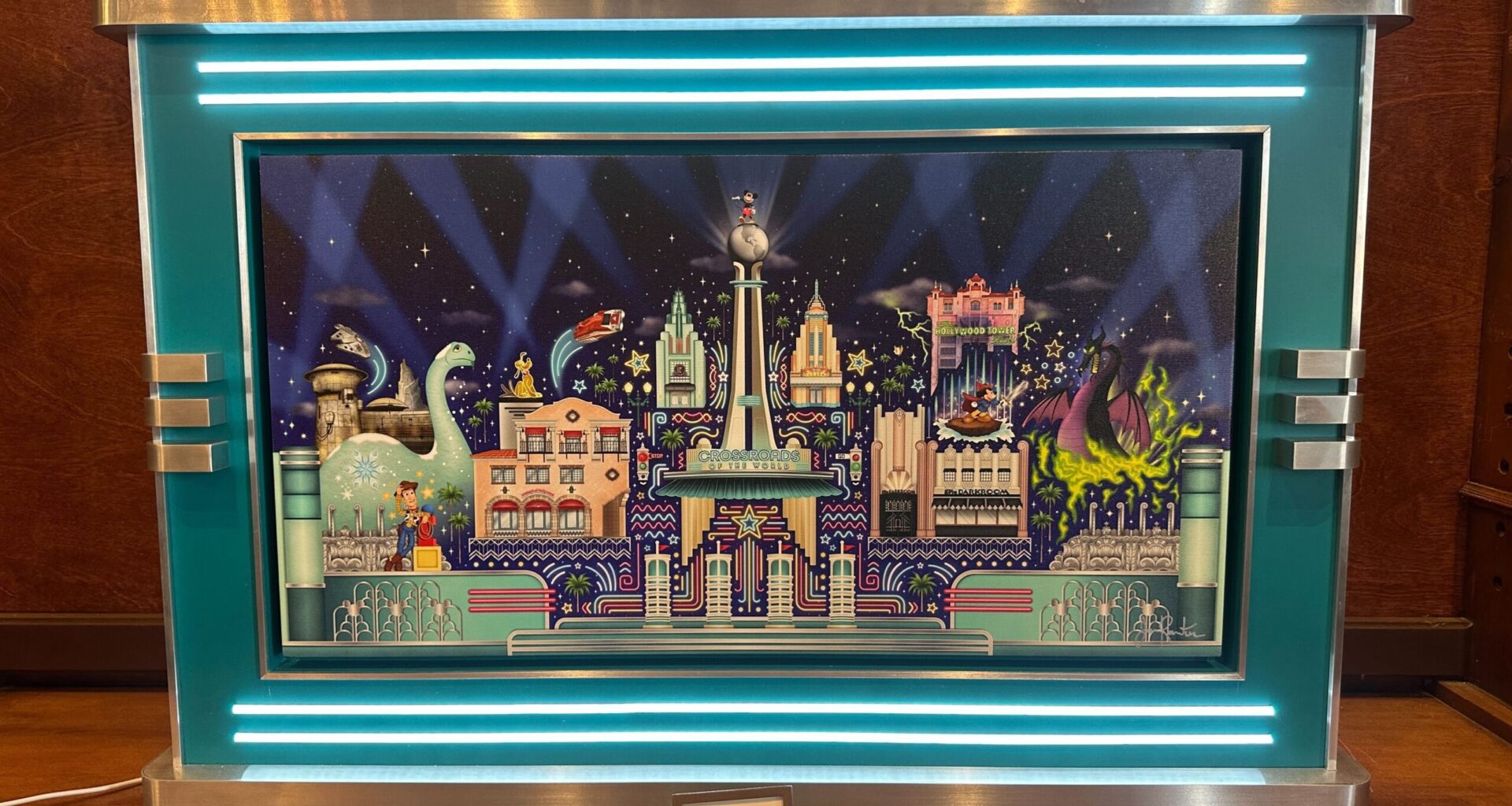 This one-of-a-kind art piece by Jason Ratner mimics the theming of the entrance to Disney