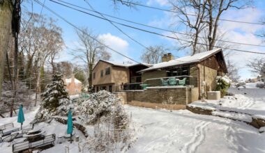 The rear exterior of the Drexel Hill home.