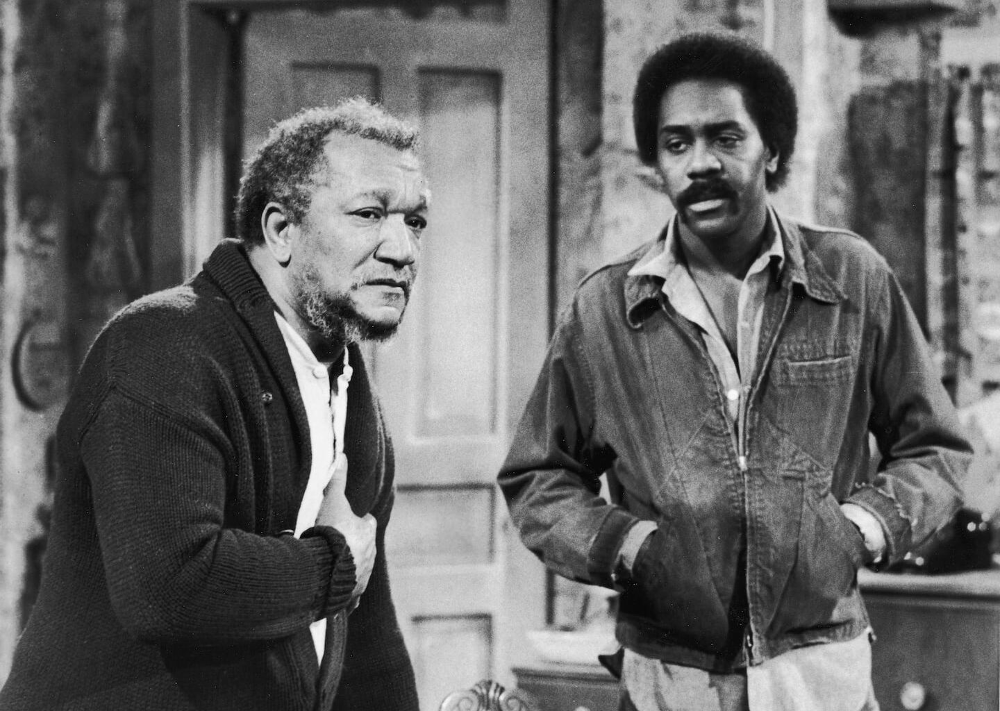 From left: Redd Foxx and Demond Wilson on "Sanford and Son," circa 1974.