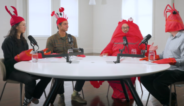 Y Combinator crew dressed like crabs