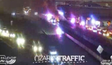 Police investigate fiery crash involving 2 semis in construction zone on I-44 in Springfield