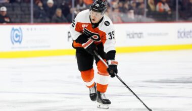 Flyers right wing Matvei Michkov played his 12th-most minutes this season on Tuesday night.