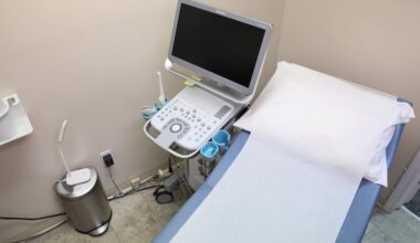 An ultrasound machine inside an exam room in Revere in 2022.