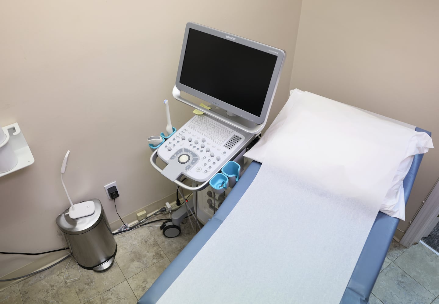 An ultrasound machine inside an exam room in Revere in 2022.