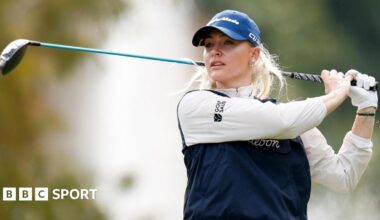Charley Hull drives the ball