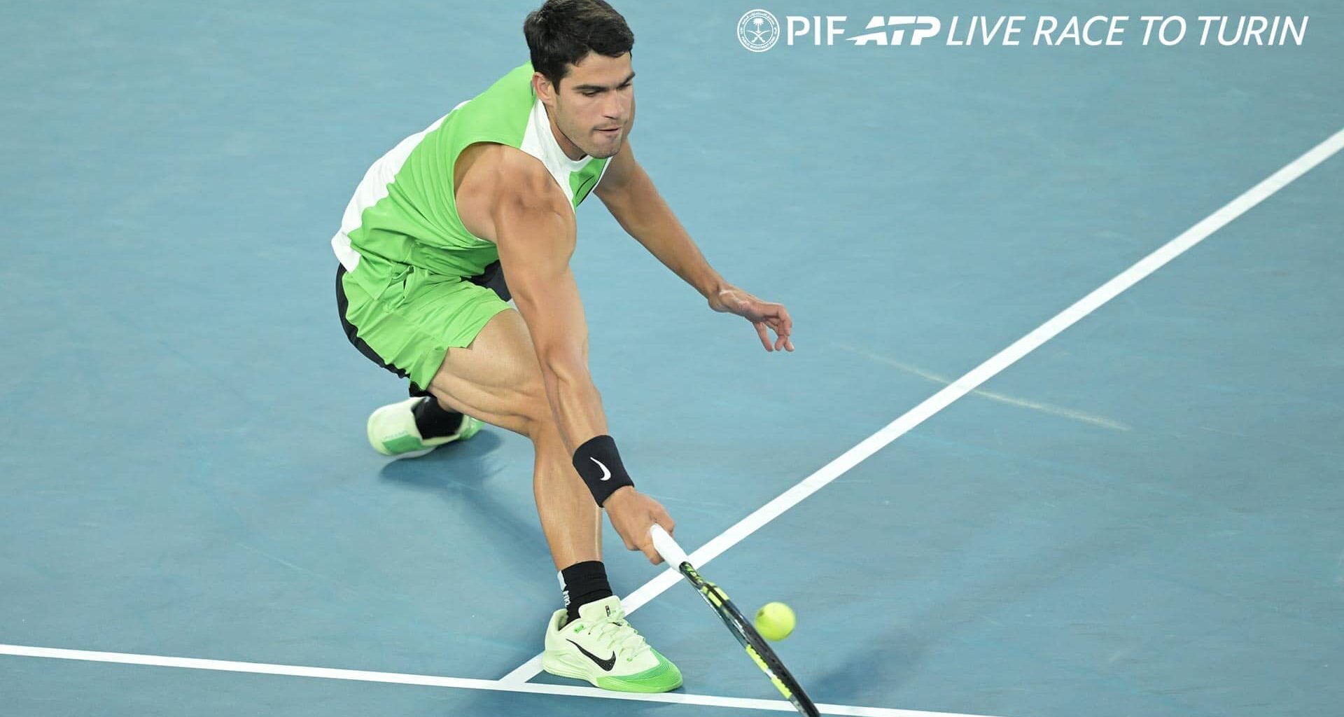 Carlos Alcaraz, in action here in Melbourne, reached the final in Turin last season.