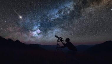An Astronomer Looking At The Starry Skies With A Telescope.