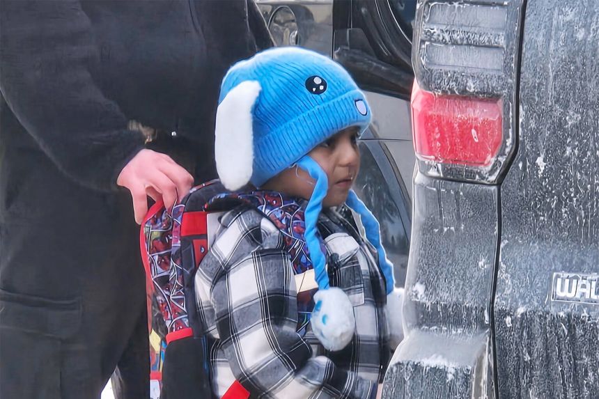 Liam Conejo Ramos, 5, is detained by US Immigration and Customs Enforcement officers after arriving home from preschool, January 20, in a Minneapolis suburb.