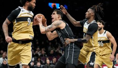 Nets score 80 points in first half, beat short-handed Wizards 127-113