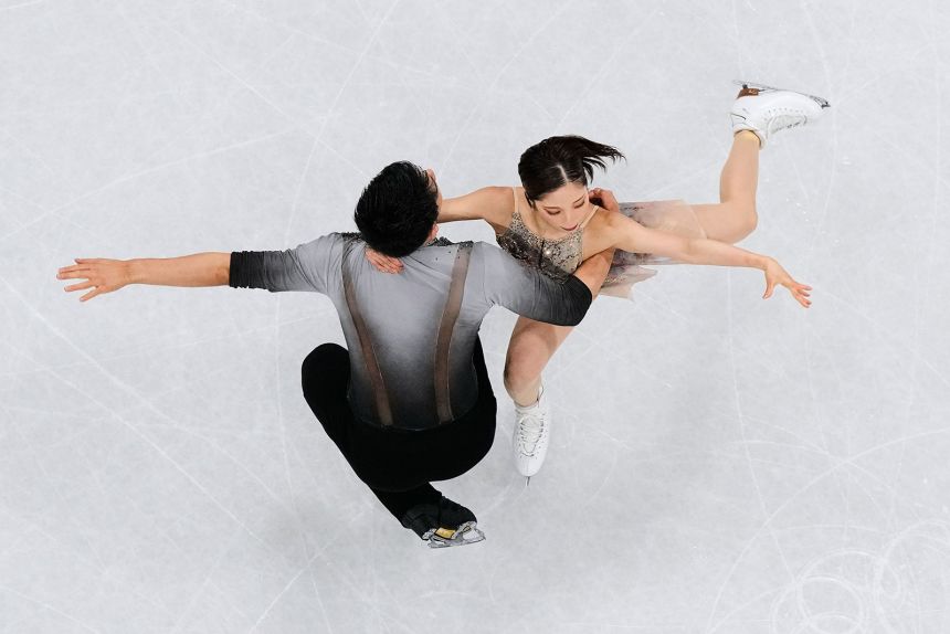 Japanese figure skaters Riku Miura and Ryuichi Kihara compete on Monday, February 16. <a href=