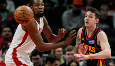 Kevin Durant misses Rockets game vs. Pacers after hurting ankle by stepping on fan's foot