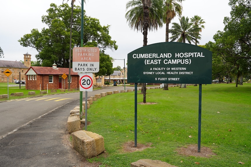 The green signage at Cumberland Hospital