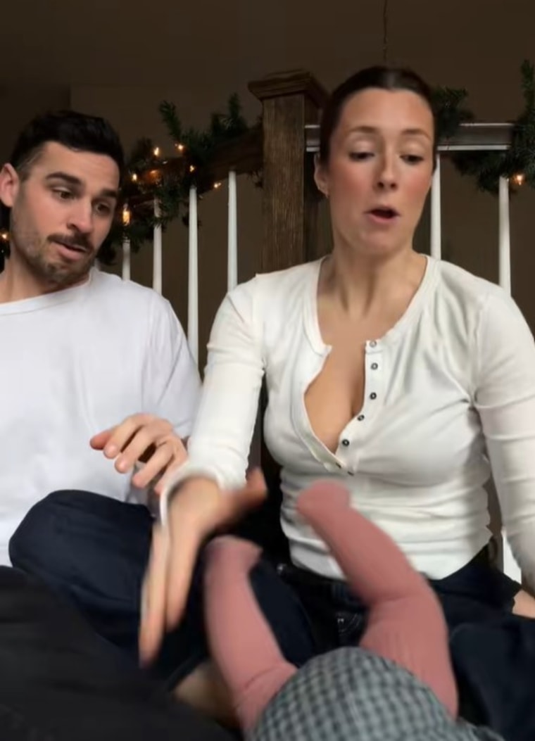 The moment they realized the baby had toppled over on to the carpet. (She was fine!) 